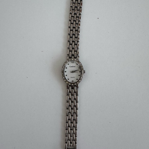 Cardinal Silver Quartz Watch with Rhinestones - Picture 2 of 3